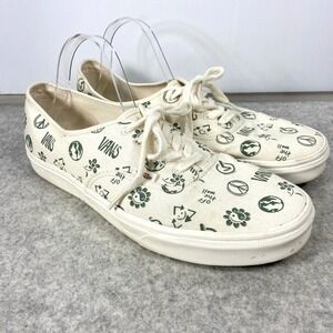 Vans‎ Authentic Eco Theory In Our Hands Sneakers White Green Canvas Mens 12
